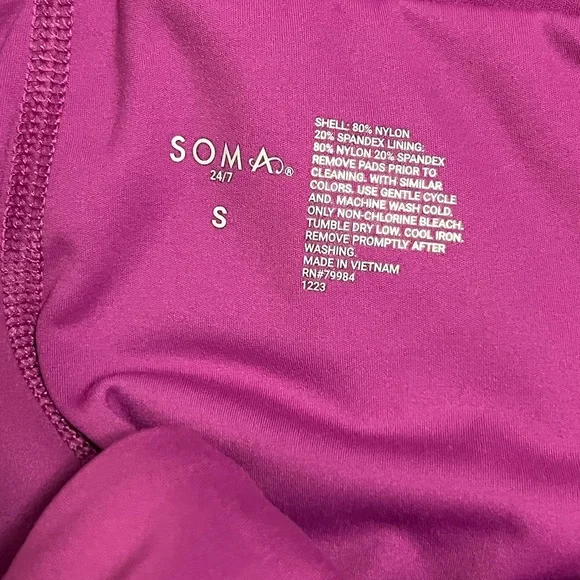 Soma 24/7 raspberry pink stappy back sports dress built in bra shorts activewear - Picture 11 of 11